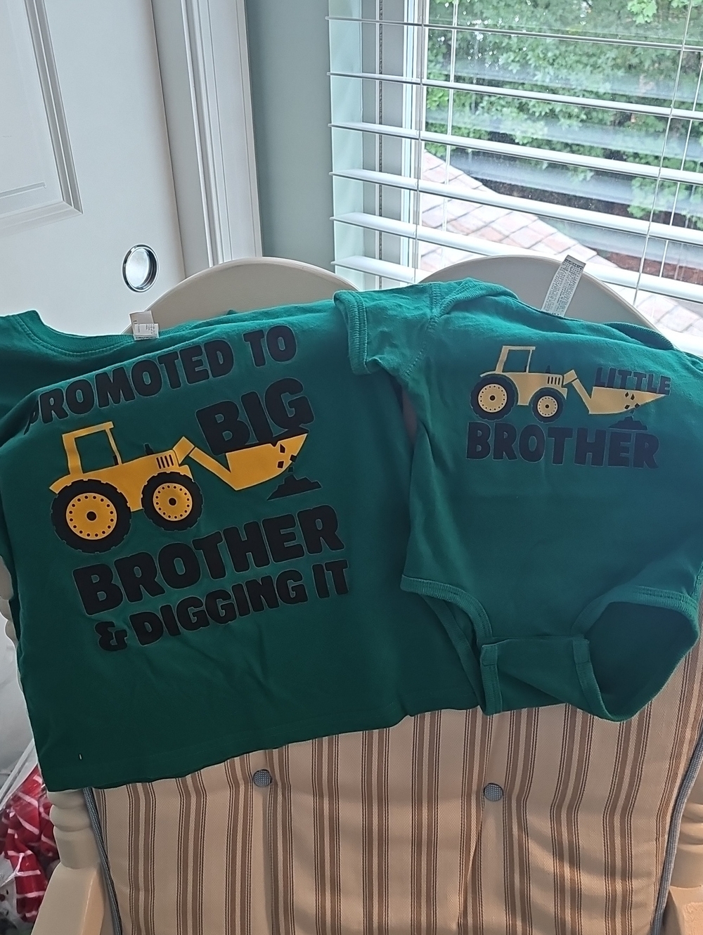 Rabbit Skins Hunter Green Big Brother Tee and Little Brother Bodysuit Set